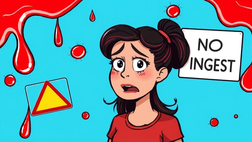 생강 섭취를 피해야 하는 경우 (cartoon 스타일)