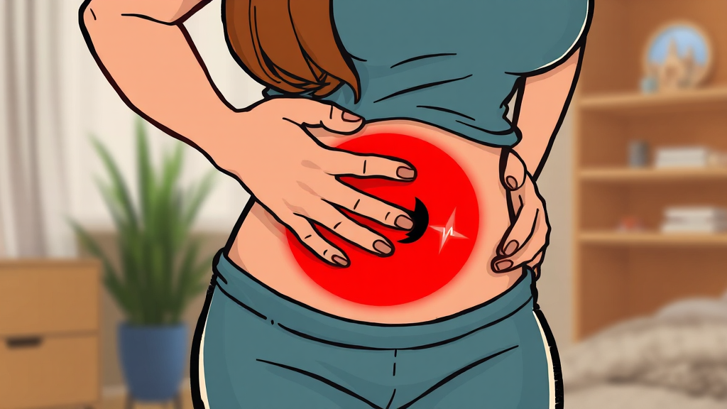 여성 질환과 아랫배 통증 (cartoon 스타일)