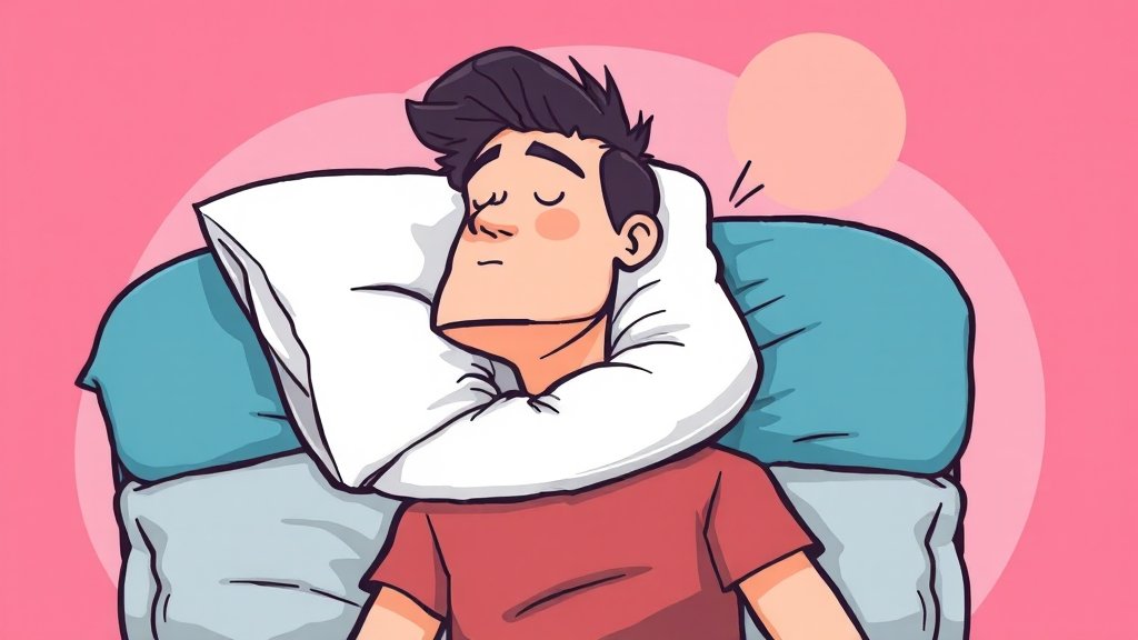 높은 베개가 뒷목에 미치는 영향 (cartoon 스타일)