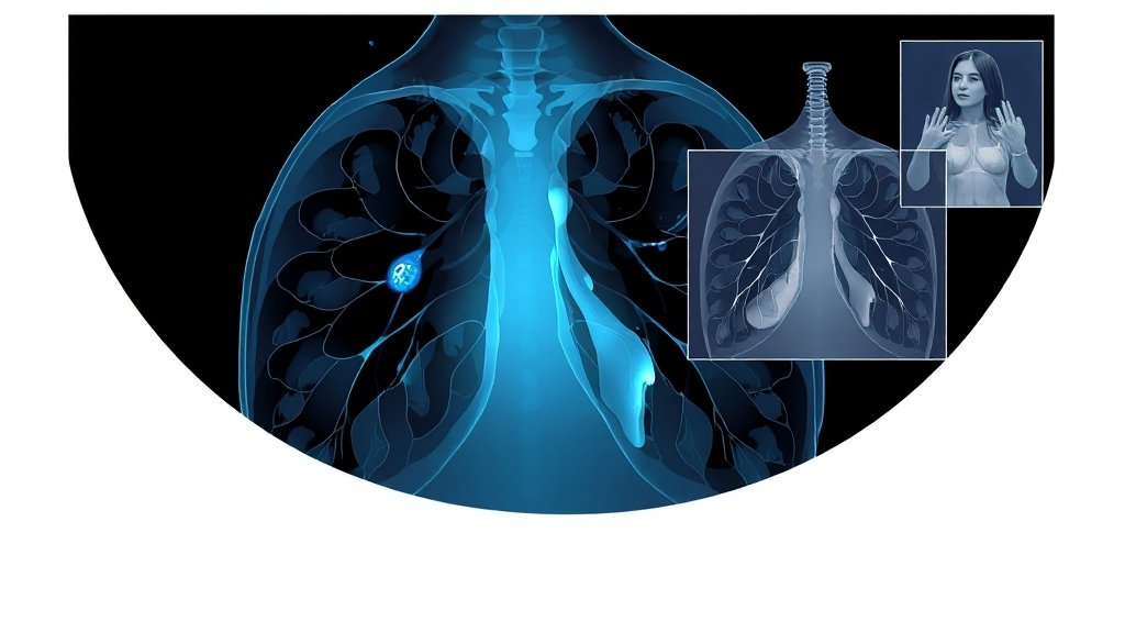 결핵 진단: 엑스레이 중요성 (illustration 스타일)