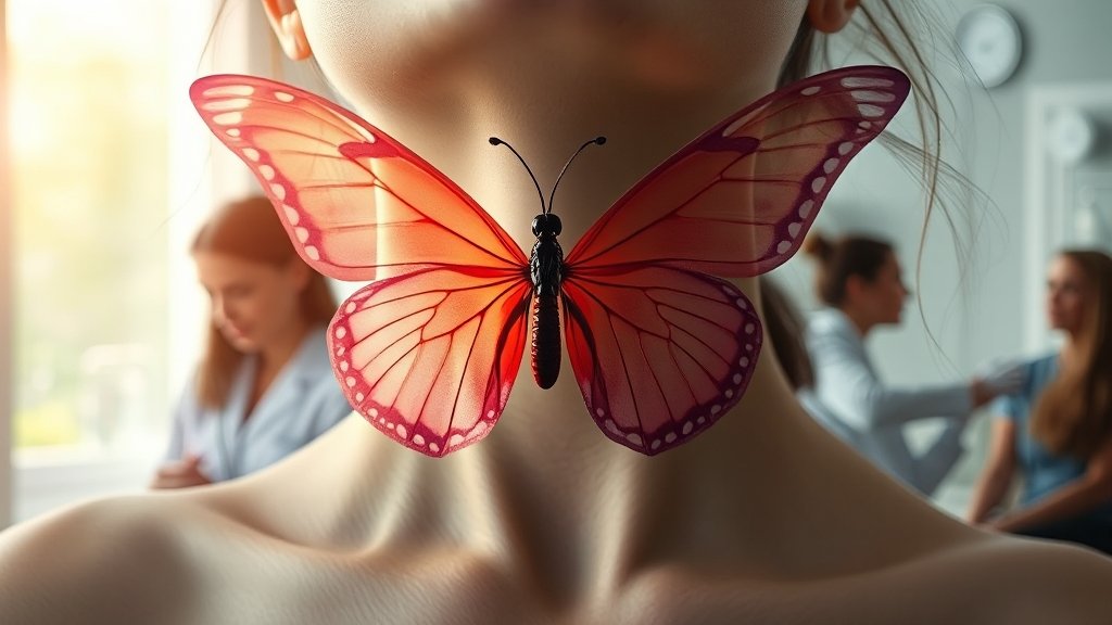 갑상선 기능 이상, 증상과 진단 (realistic 스타일)