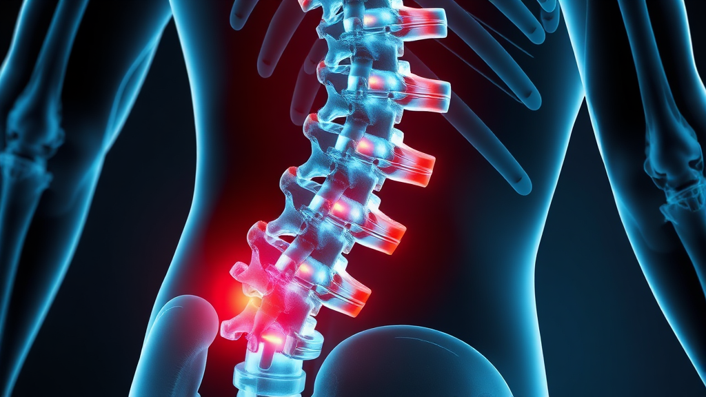 꼬리뼈 vs 허리 디스크 차이점 (realistic 스타일)