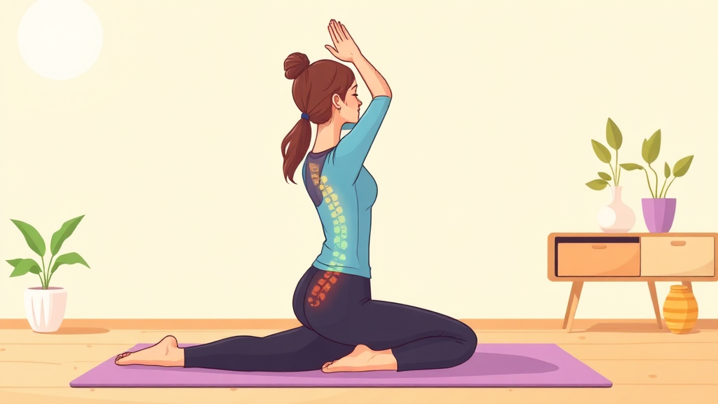 꼬리뼈 및 허리 디스크 예방 (cartoon 스타일)