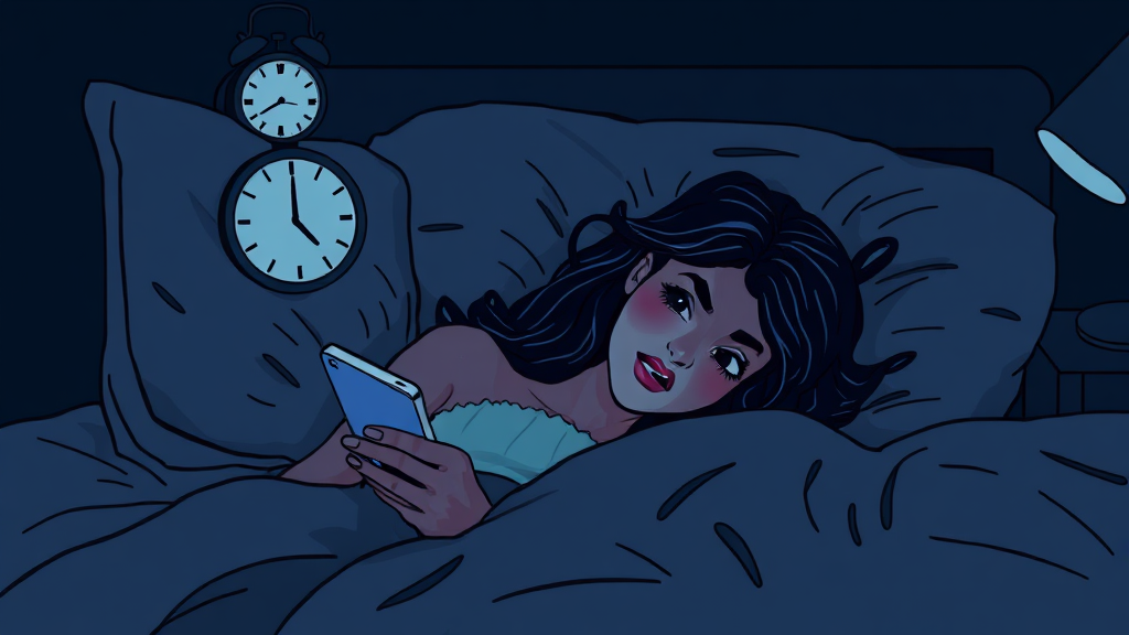 불면증 원인: 심리 & 환경 요인 분석 (illustration 스타일)