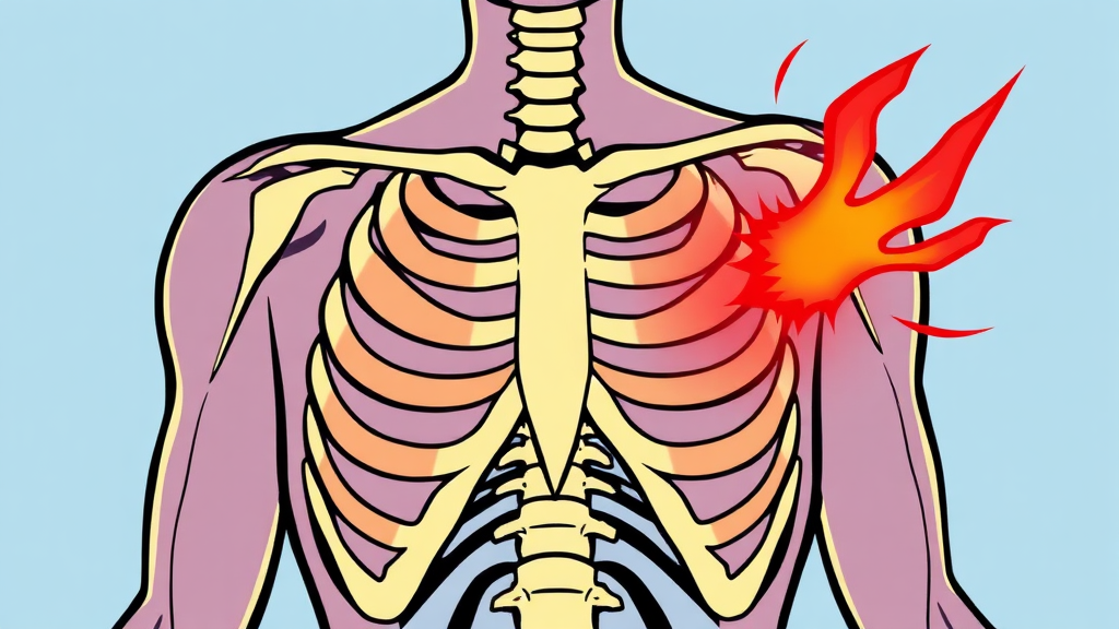늑간신경통 vs 근육통 (cartoon 스타일)