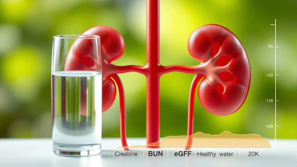 신장 기능 확인: 주요 신장 수치 (realistic 스타일)