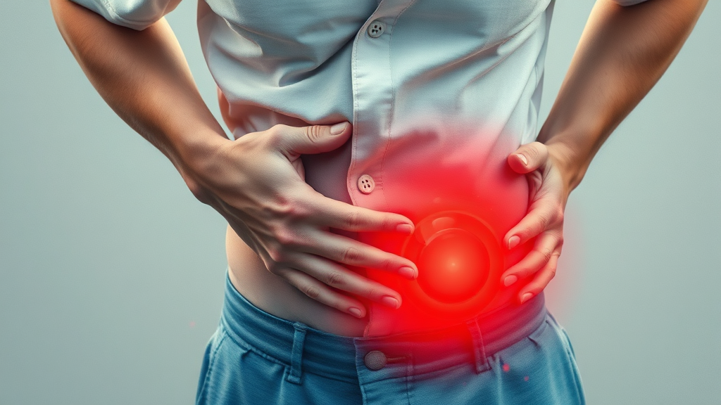 게실염의 주요 증상은? (watercolor 스타일)