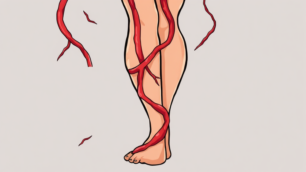 하지정맥류 원인 (cartoon 스타일)