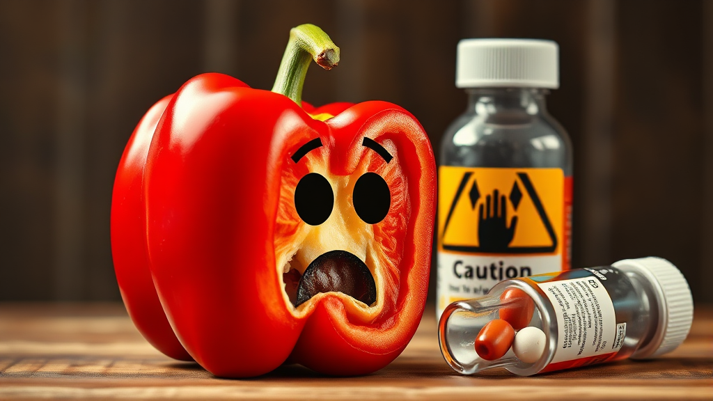 섭취 시 주의사항 및 부작용 (realistic 스타일)