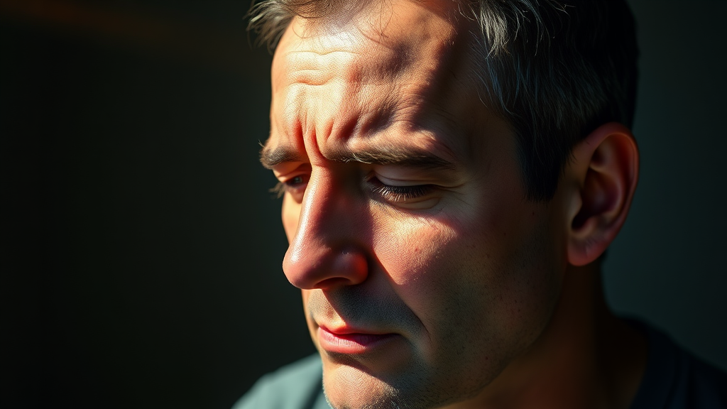 뇌종양 초기 증상: 두통 (realistic 스타일)