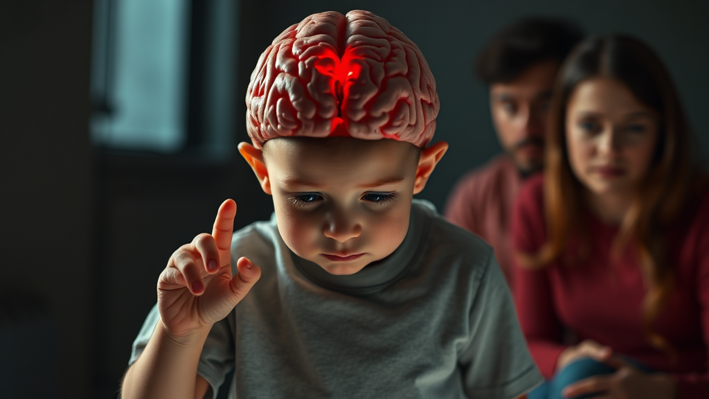 뇌종양, 운동 기능 및 신경학적 변화 (realistic 스타일)