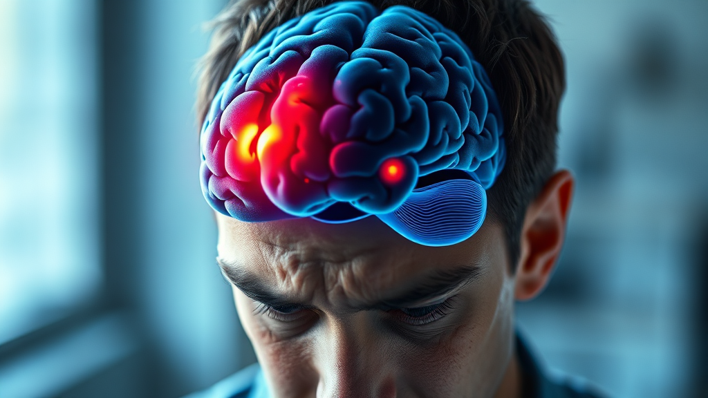 뇌종양, 인지 기능 및 성격 변화 (realistic 스타일)