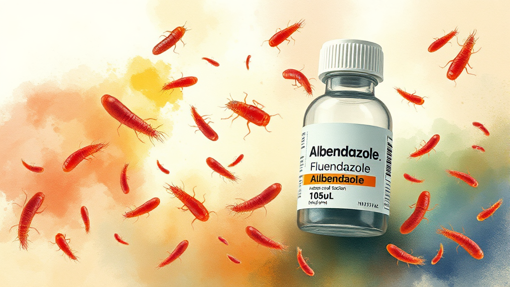 구충제 종류별 특징 비교 (watercolor 스타일)