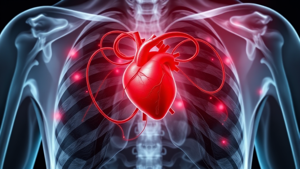 흉통, 어떤 증상으로 나타날까? (realistic 스타일)