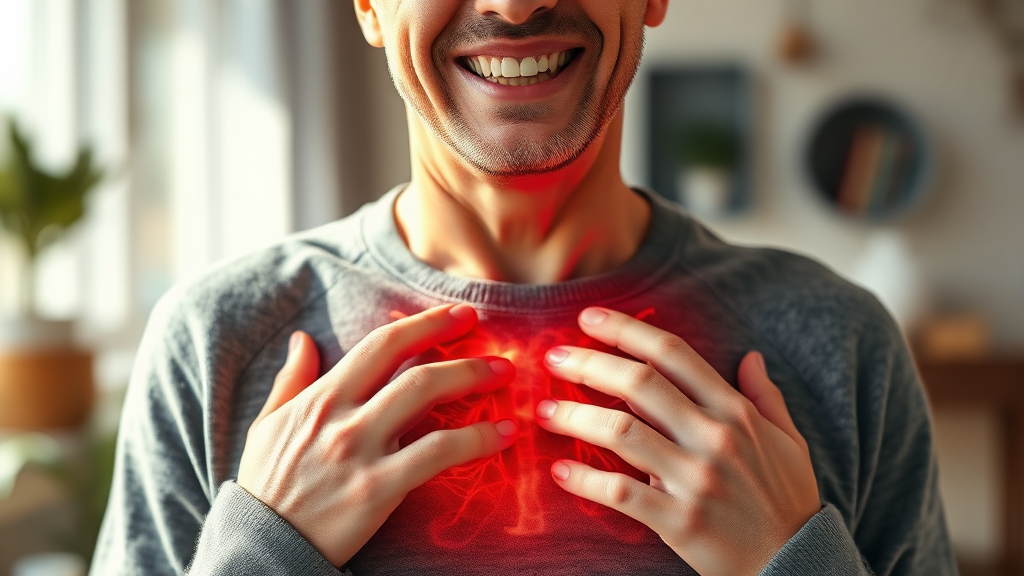 흉통, 더 이상 걱정하지 마세요! (realistic 스타일)