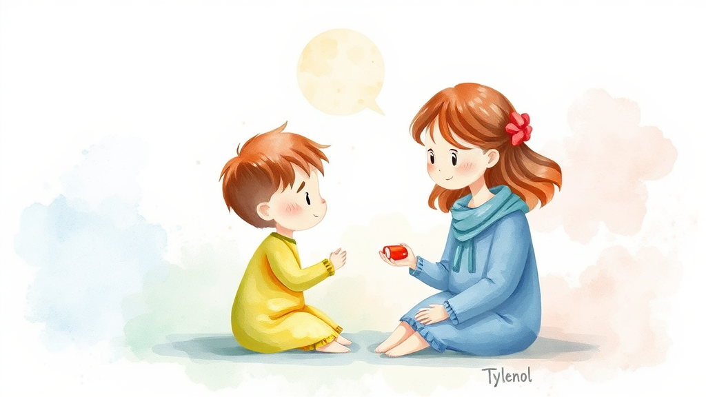 타이레놀 vs 부루펜 효과 비교 (watercolor 스타일)