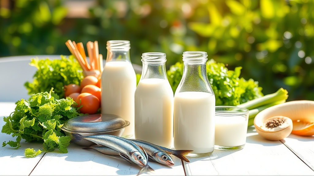 칼슘 수치 관리 생활 습관 (realistic 스타일)