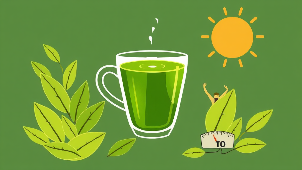 다이어트, 면역력 강화 효능 (illustration 스타일)