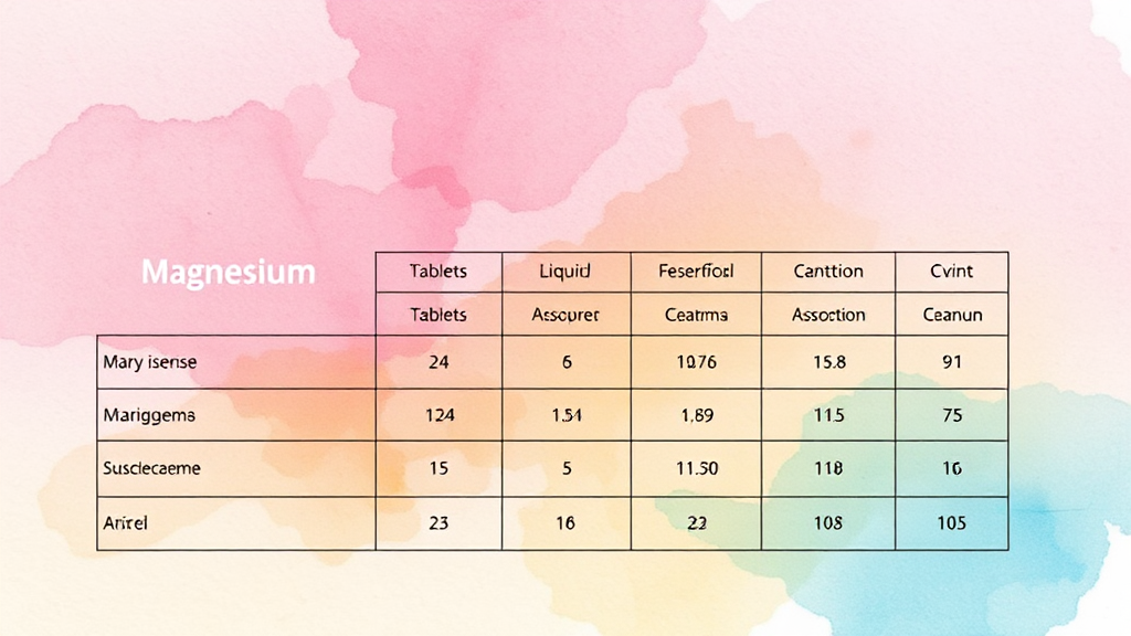 마그네슘 영양제 선택 기준 및 형태별 차이 (watercolor 스타일)