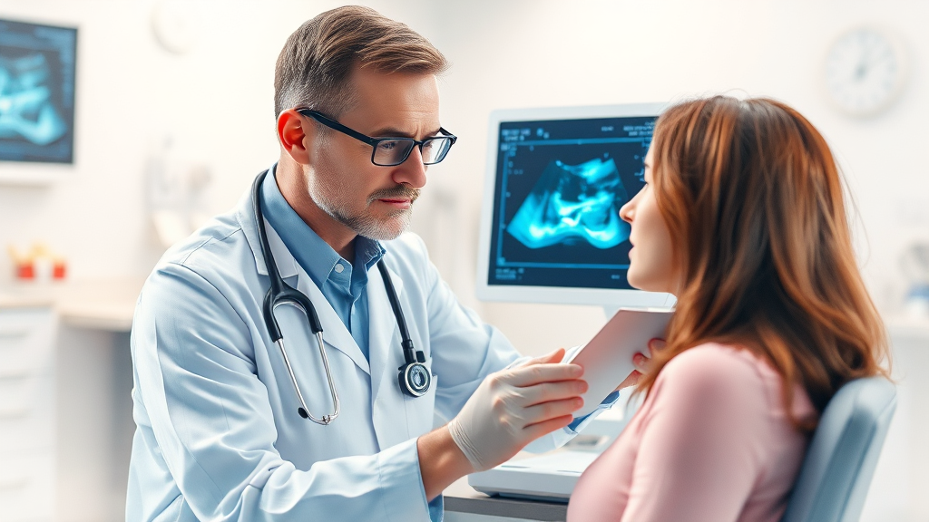 간수치 이상 시 추가 검사 & 병원 방문 (watercolor 스타일)