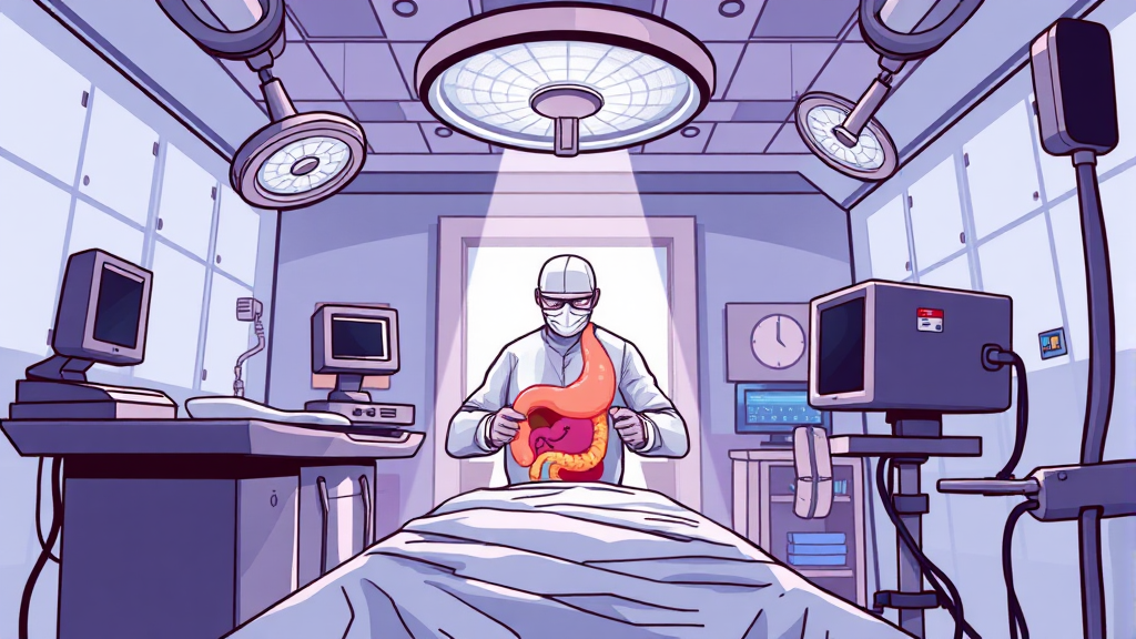 맹장염 치료, 수술 과정은 어떻게 될까요? (illustration 스타일)