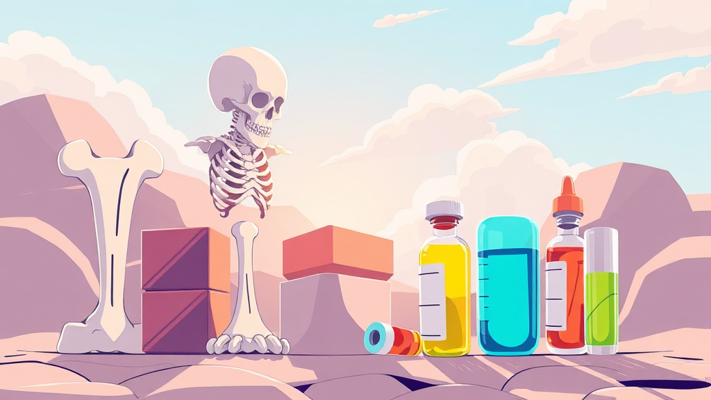 골다공증 주사 종류와 투여 방법 (illustration 스타일)