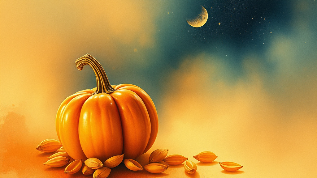 남성 건강 지킴이, 호박씨 & 전립선 (watercolor 스타일)