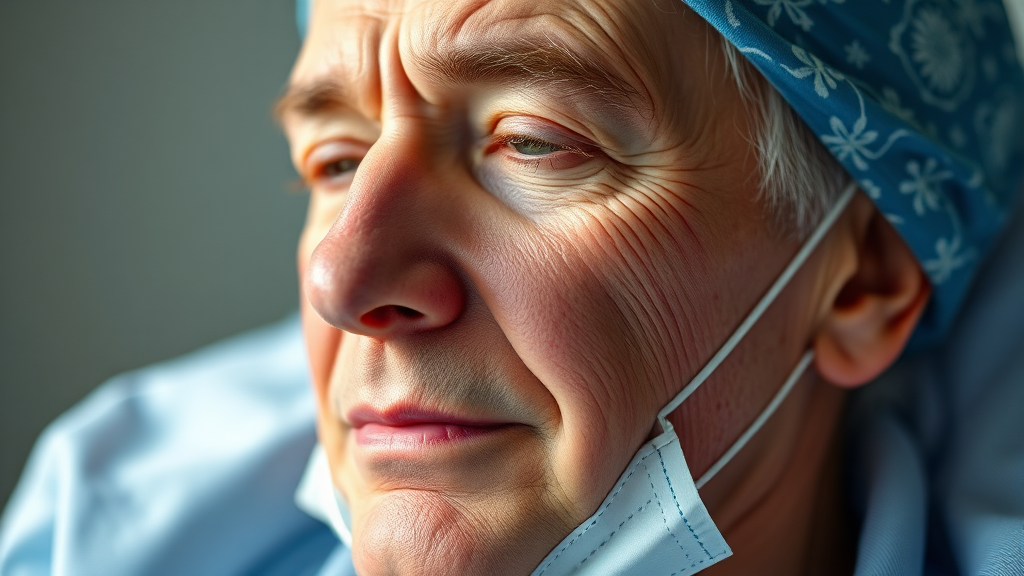 통증 완화를 위한 진통제 복용 (realistic 스타일)