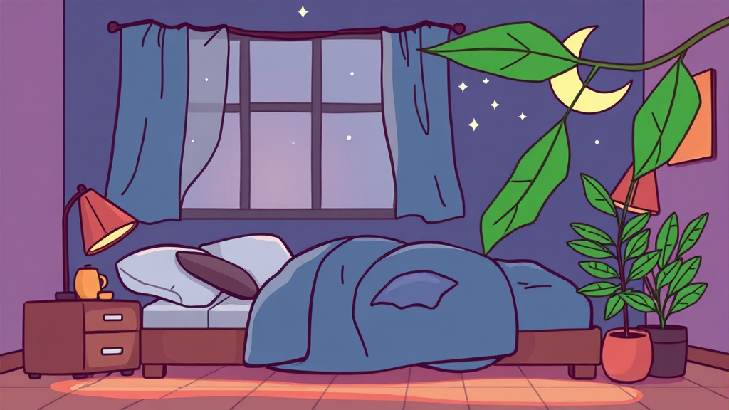 월계수 잎과 숙면: 과학적 근거 (cartoon 스타일)