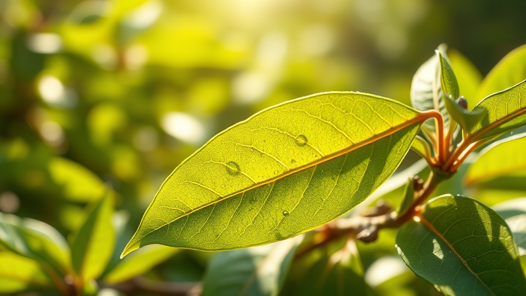 월계수 잎의 다양한 효능 (realistic 스타일)