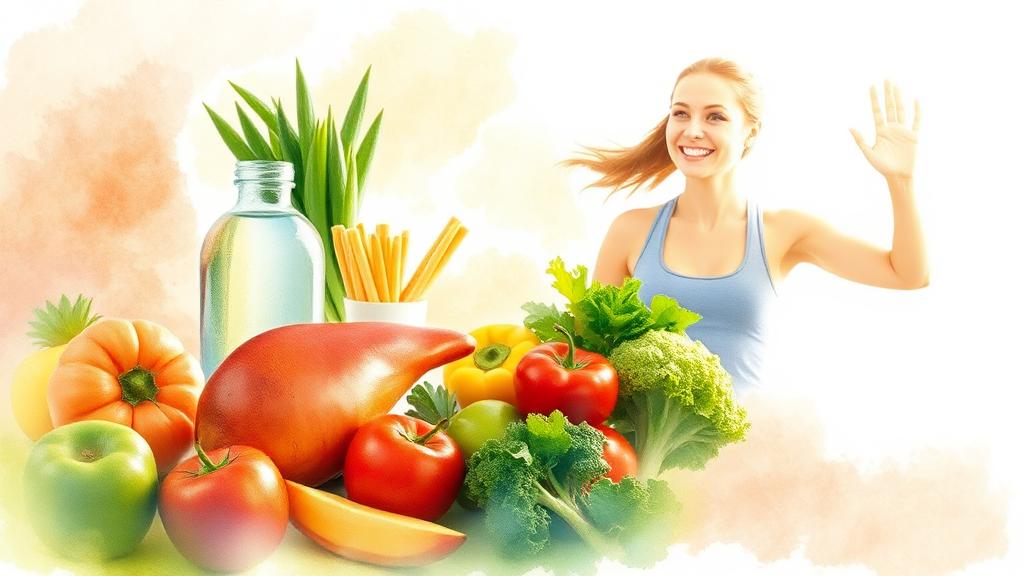 췌장 건강 생활 습관 (watercolor 스타일)